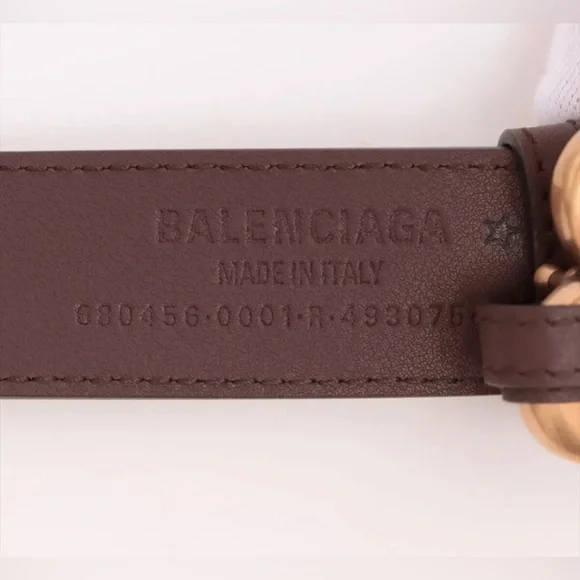 Gucci x Balenciaga 680456 BB Belt PVC & leather Beige×Brown Sz 30